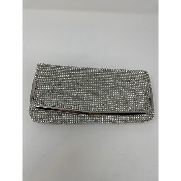 Women's Studded Clutch Purse Silver Chain Strap - Picture 1 of 12